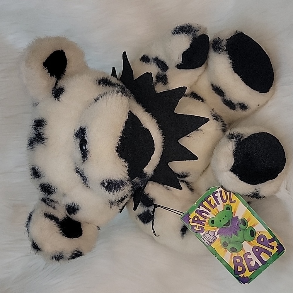 GRATEFUL DEAD RARE VTG Steven Smith Off White Black Spots Poseable Dancing Bear